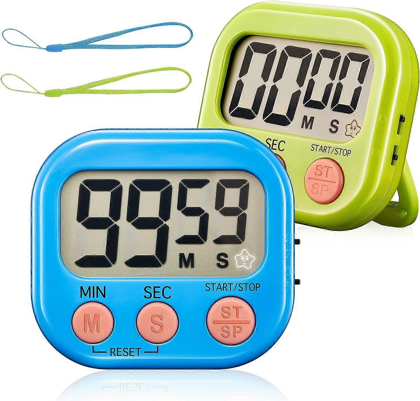Timers,Classroom Timer for Kids ,Kitchen Timer for Cooking,Egg Timer,Magnetic Digital Timer for Teacher,Study,Exercise,Oven,Cook,Baking,Desk - 2 Pack