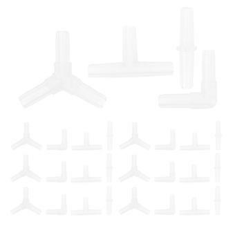 Aquarium Airline Hose Connectors Splitter 32Pcs White ABS for Fish Tank Air