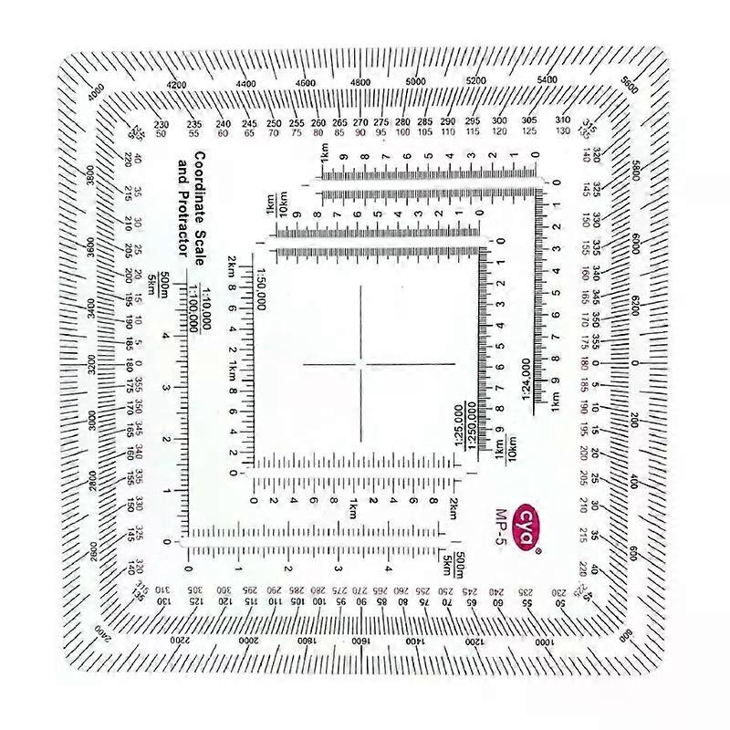 Topographic Flexible Map Scale & Protractors - Military UTM/MGRS Reader for Architecture Engineering Measuring