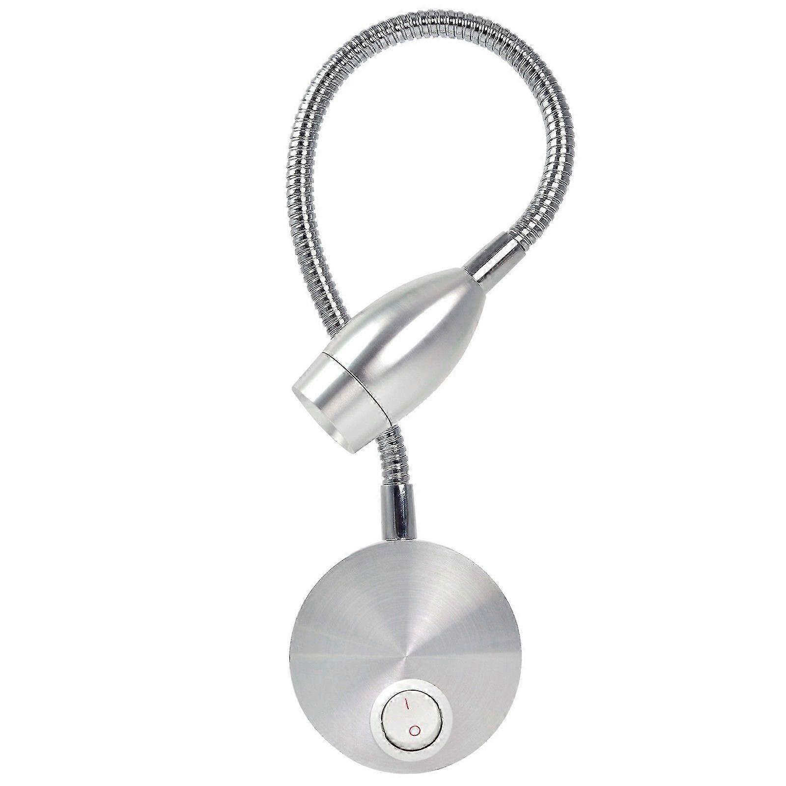 Rotating LED Wall Light Flexible Arm compatible with Reading Use 3W Silver