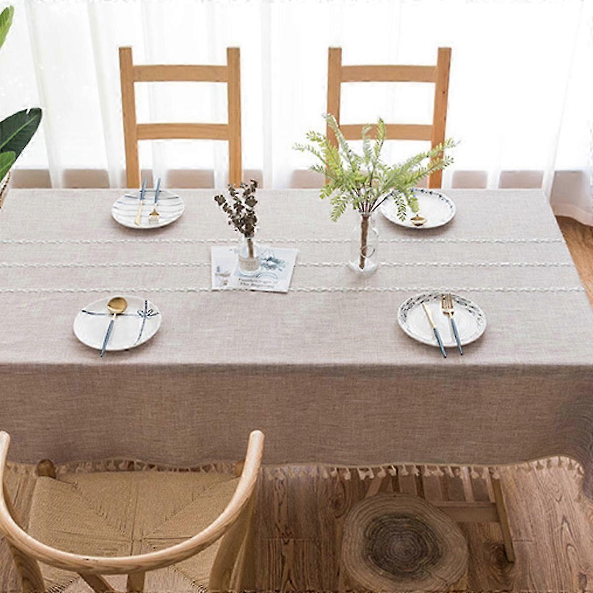 Embroidered Linen Cotton Tablecloth