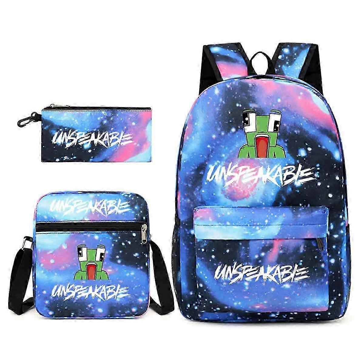 3pcs Frog Starry Sky Backpack