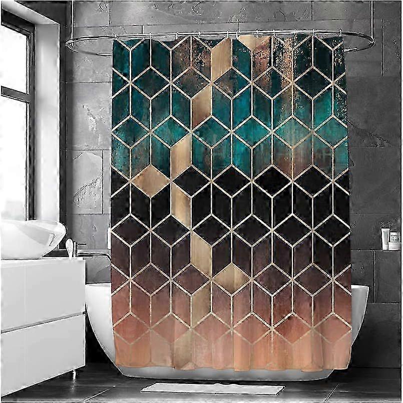 Geometric 3D Polyester Shower Liner