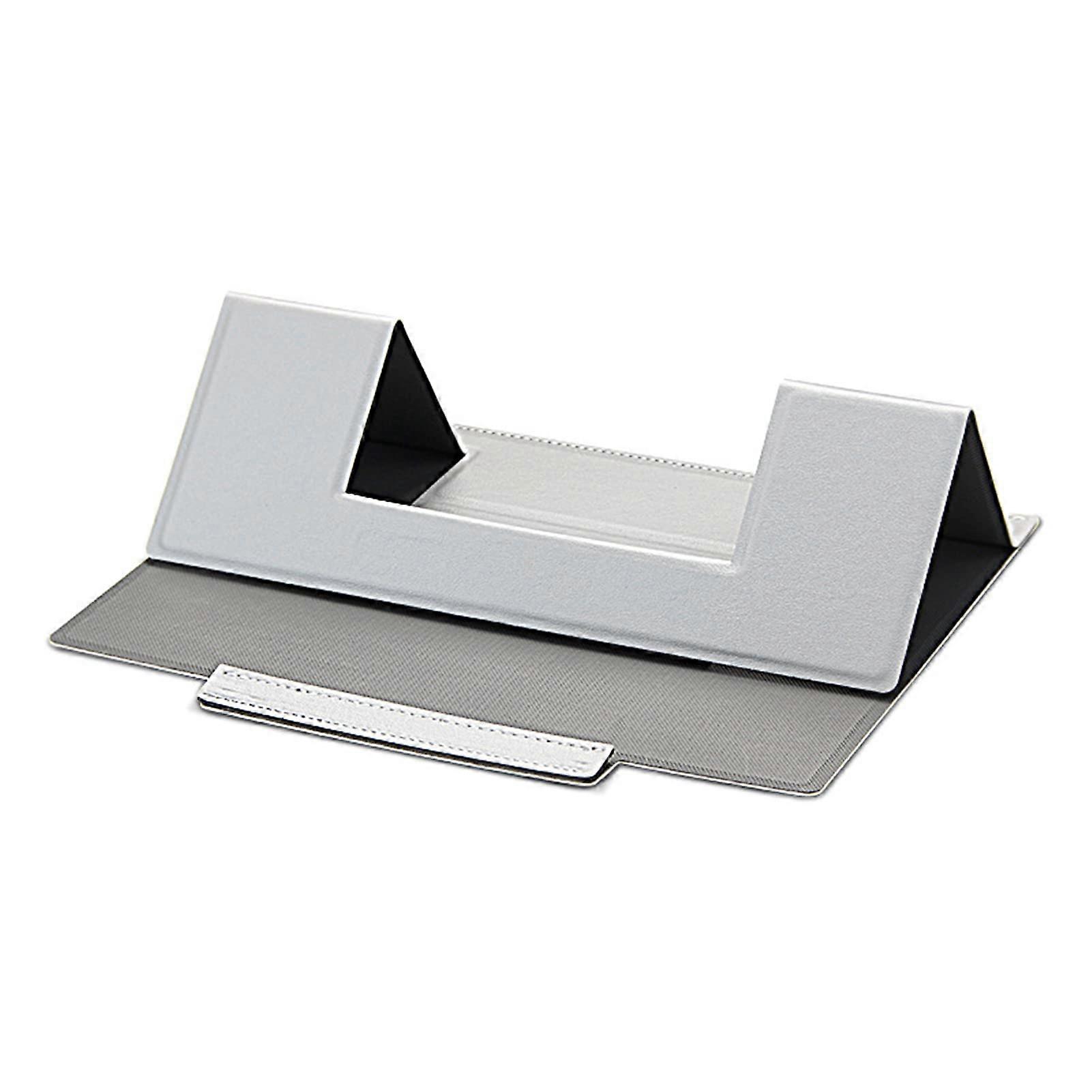 Ergonomic Adjustable Laptop Stand with Triangle Structure for Desk, Stable Riser with Heat Dissipation, Silver Grey