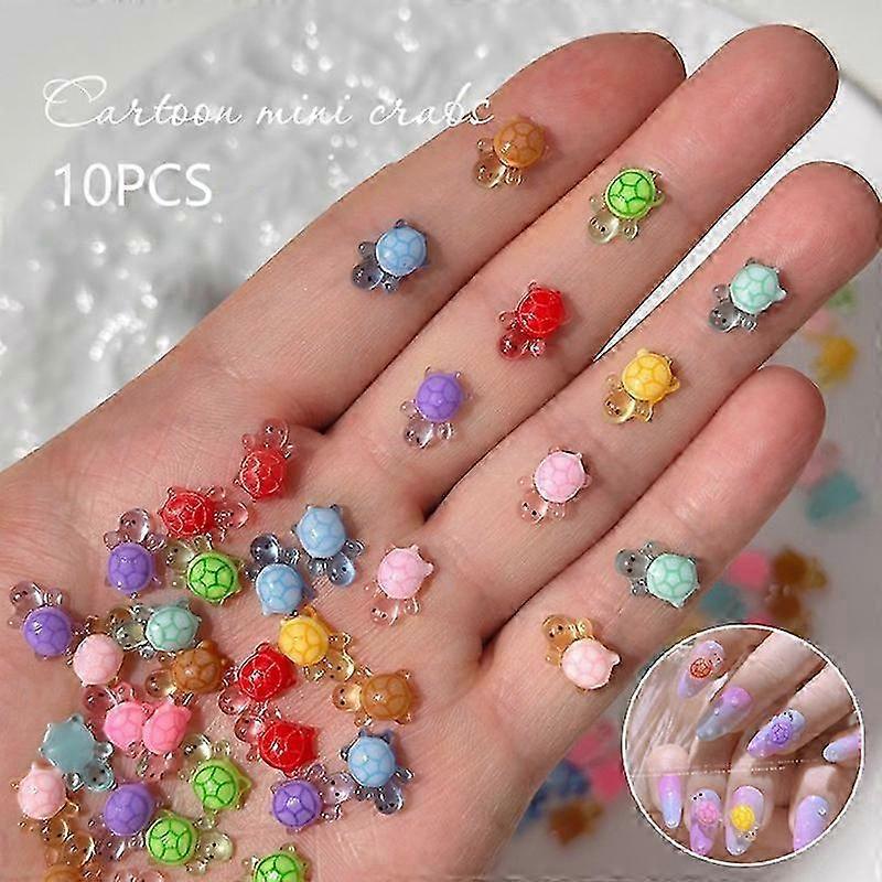 Ice-Transparent Resin Turtle Nail Charms