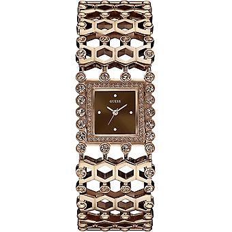Guess charming Japanese Quartz Analog Woman Watch with Stainless Steel Bracelet Gold Plated W0574L3