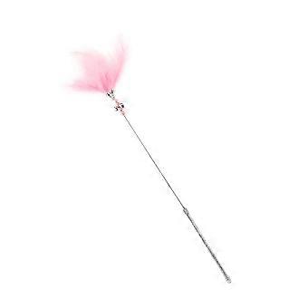 Interaktivt kattelegetøj, fjerstang til leg, pink.