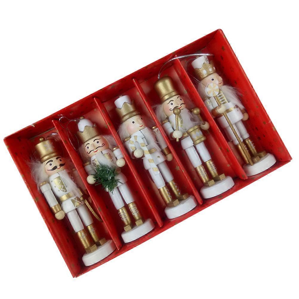 Nutcracker Doll Adornment Nutcracker Puppet for Decoration 5Pcs