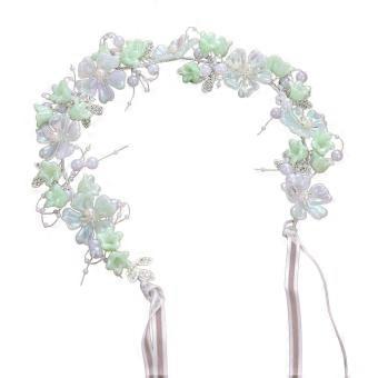 Colorful Rhinestone Flower Headband for Women, Beaded Braided Hair Band