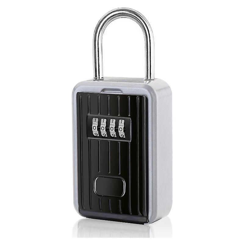 1 Piece Secure Key Box Wall Mounted Key Box with 4 Digit Numeric Code, Extra Large Lock Box Outdoor Key Safe with Handle