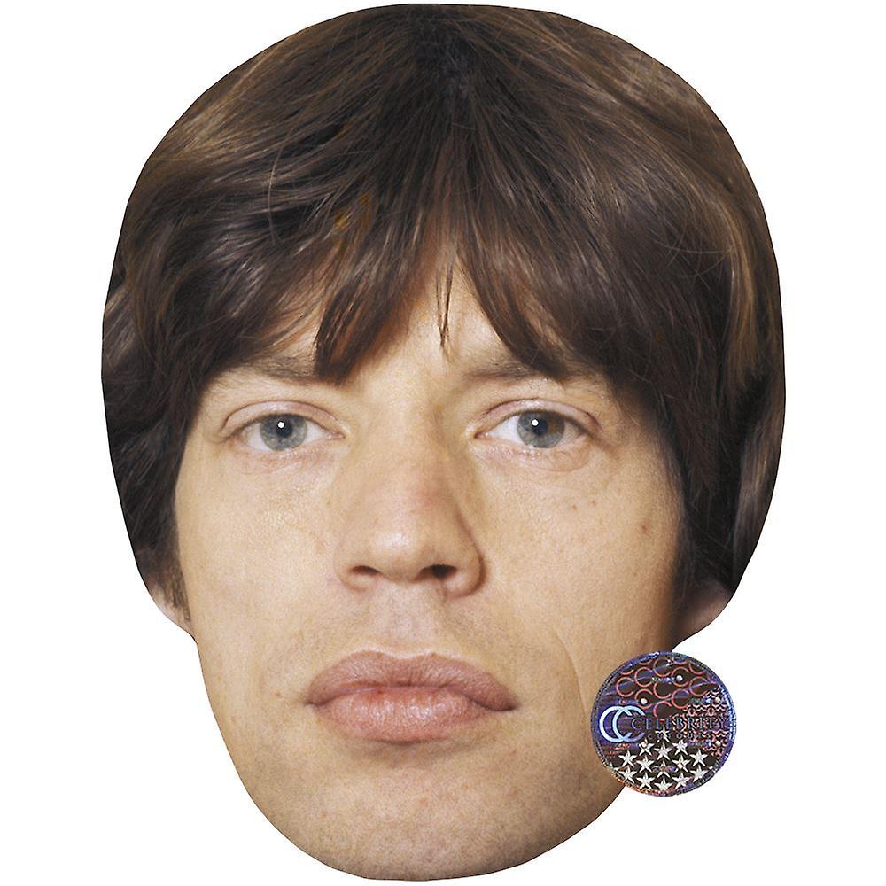 Mick Jagger (Young) Celebrity Mask, Flat Card Face