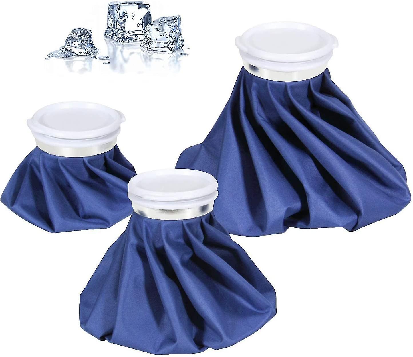 Ice Bag Hot Water Bag For Injuries 3 Pack, 3 Sizes 6"/9"/11"