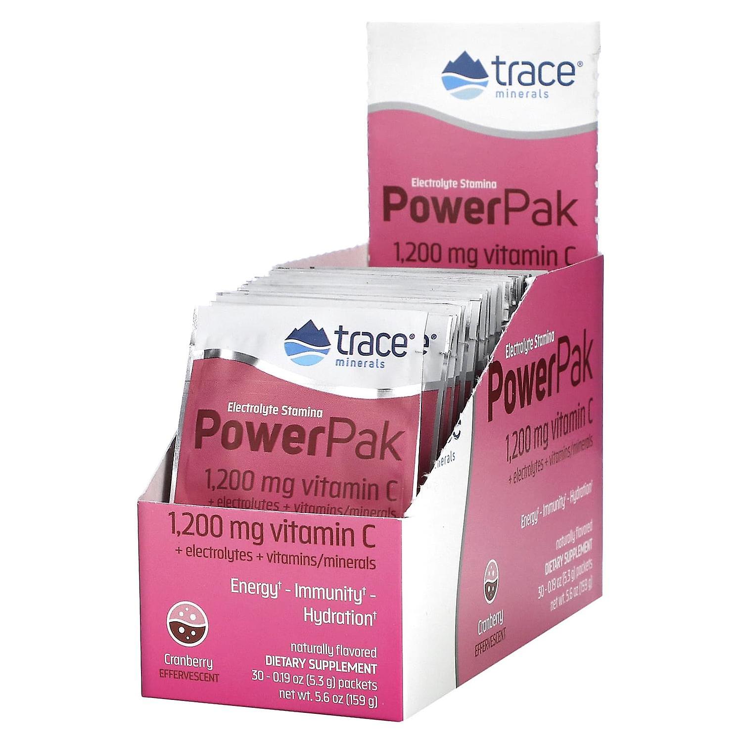 Trace Minerals ®, Electrolyte Stamina PowerPak, Cranberry, 30 Packets, 0.19 oz (5.3 g) Each