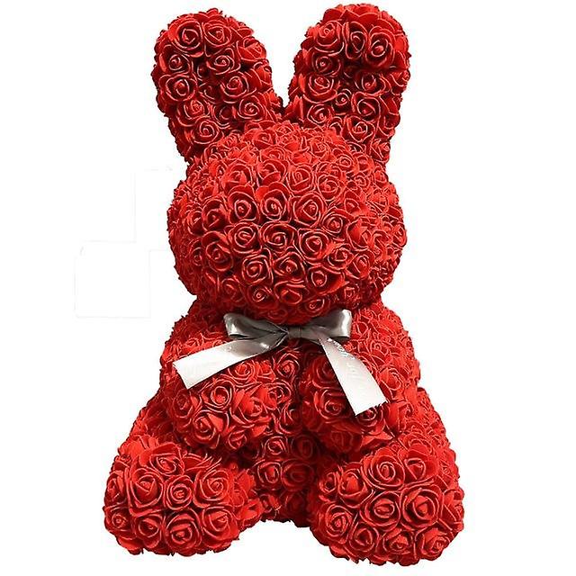 Artificial Rose Rabbit, Simulated Eternal Rose Rabbit Decoration Gift, Suitable for Easter Anniversary, Mother's Day