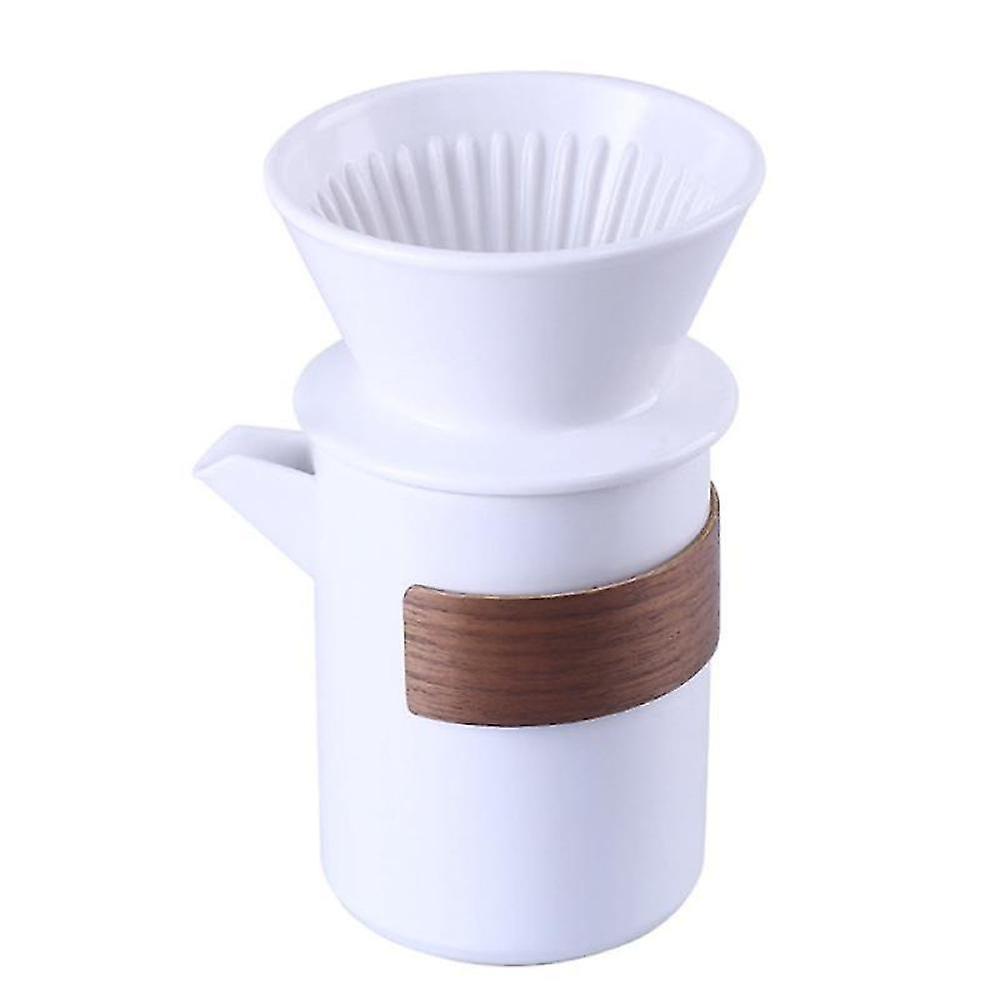 Koonan Coffee Drip Filter Pot Pour Over Coffee Maker White
