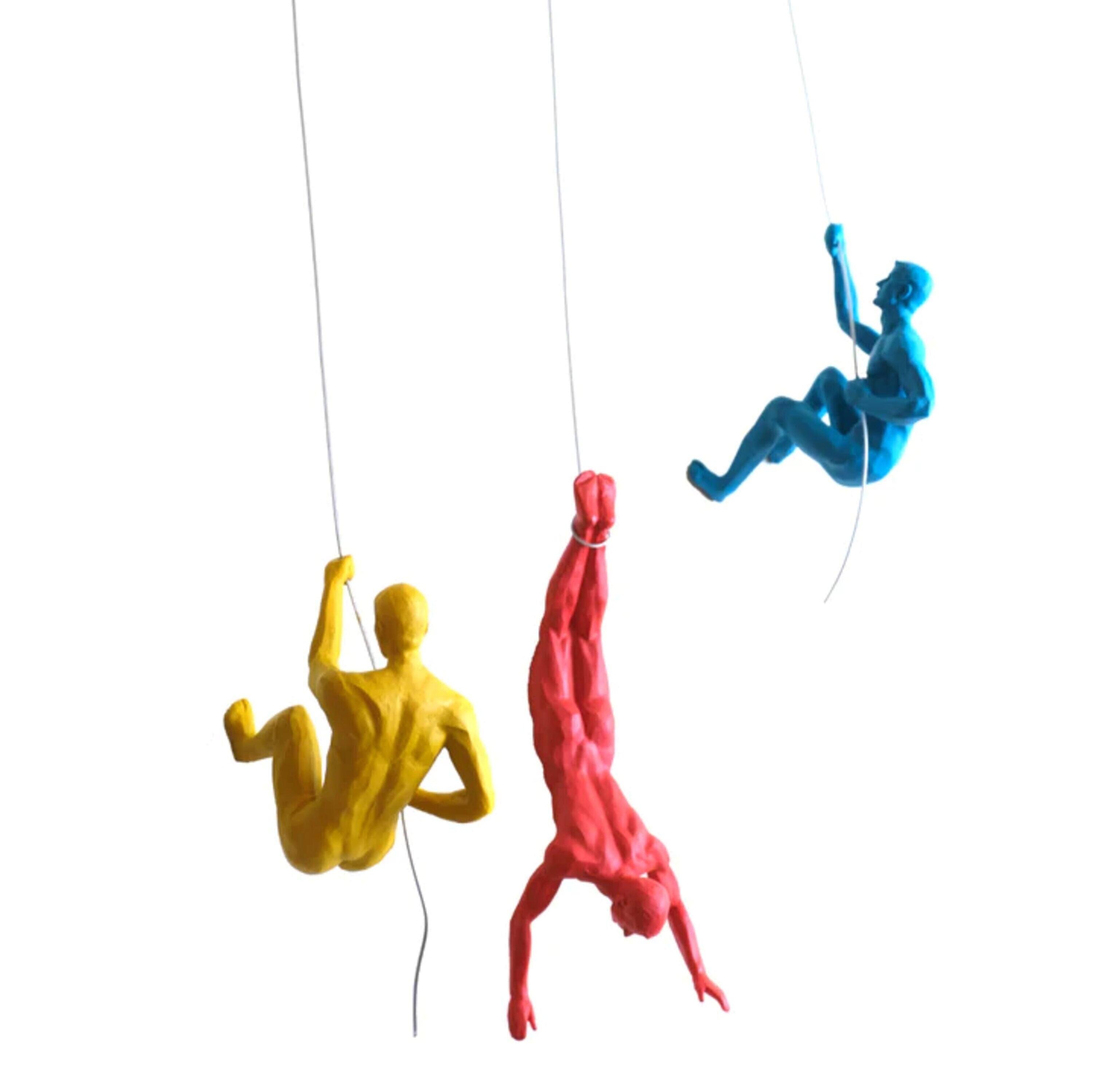 Coloured Climbing Men Trio Sculptures & Statues