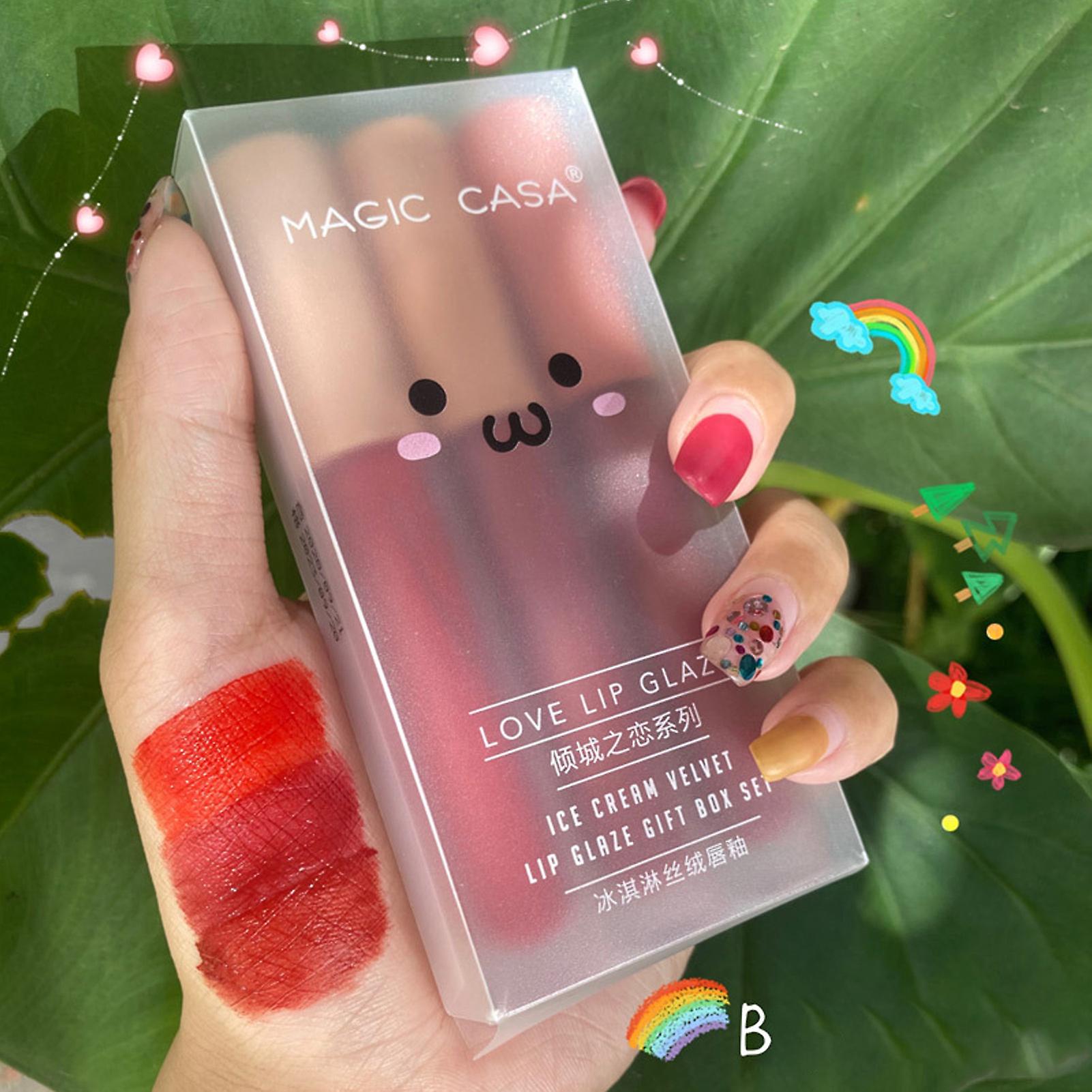 3pcs Matte Mist Non-fading Lips Gloss Bright Colors Long Lasting Matte Lip Tint For Valentine Christmas Gift