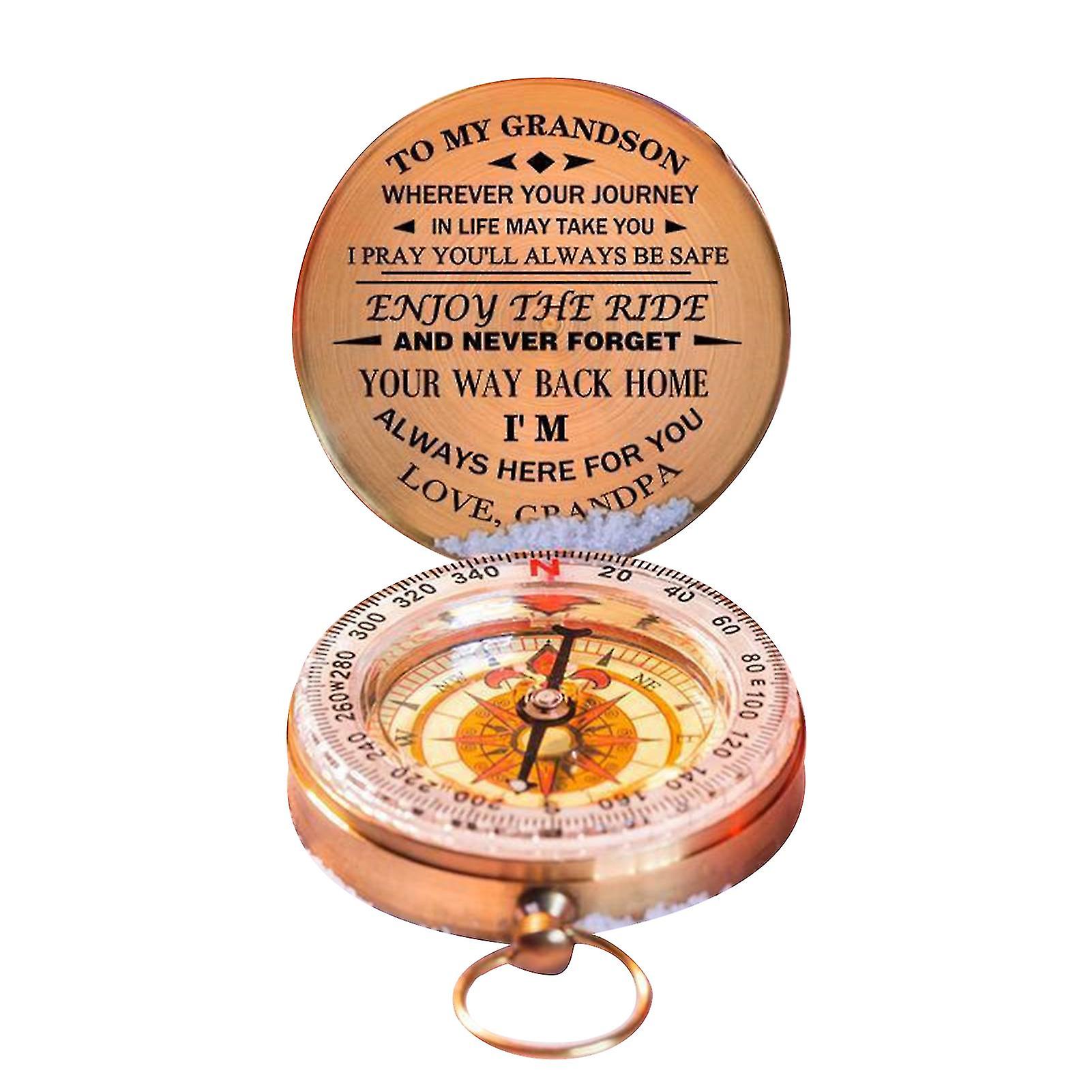 Christmas Style Brass Compass With Scripture Engraved For Climbing