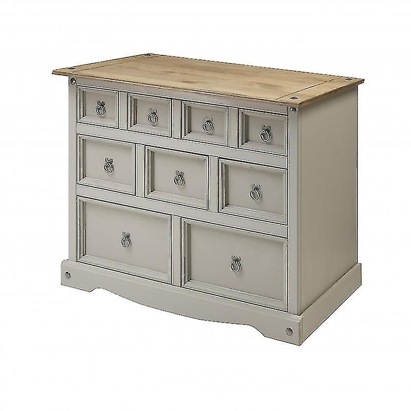 Corona Grey Wax 9 Drawer Merchants Chest
