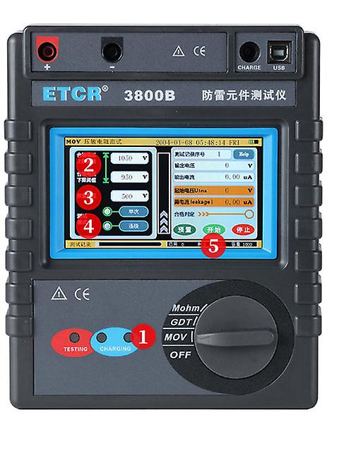 Lightning Protection Component Tester Insulation Resistance Tester 0.5 To 3000mohm Mov Gdt Tester Touch Color Screen Etcr3800b