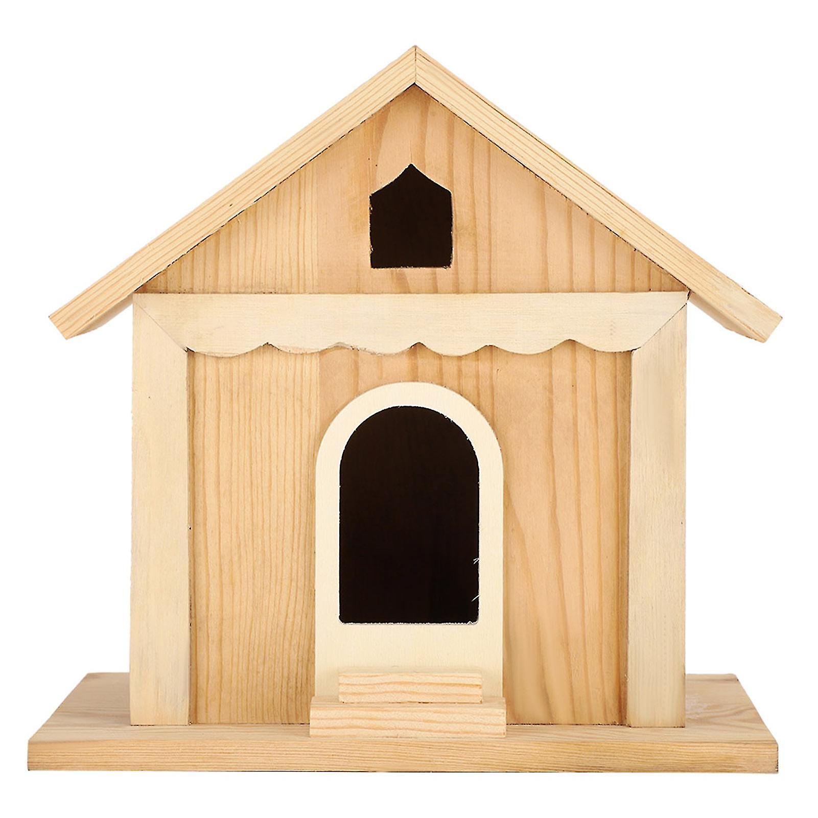 Wooden Bird House DIY Hand Made Parrots Bird Nesting Box Outdoor Garden Decorative