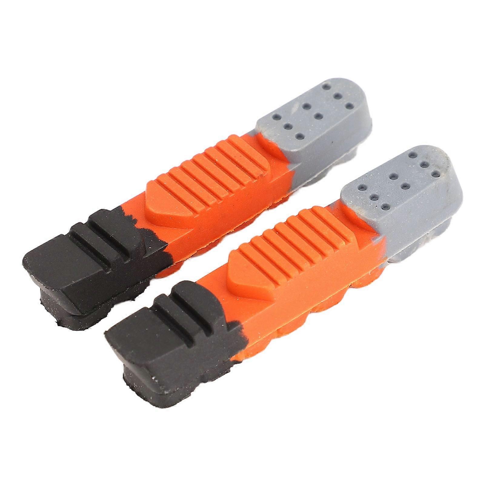1 Pair Bike Break Pads Set Wear Resistant Rubber 3 Color Brake Pads Blocks for Road Bikes Mountain Bikes Folding Bikes
