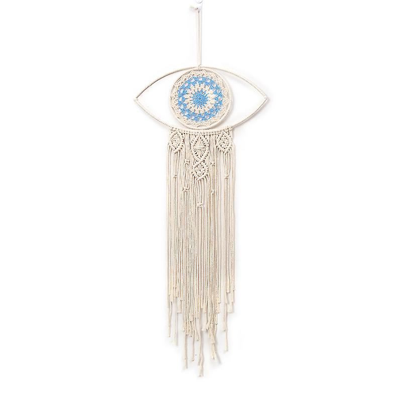 Prinzător de vise boho, decor de perete pentru ochi lucrat manual (prinzător de vise al aspectului malefic) 90 * 35 cm