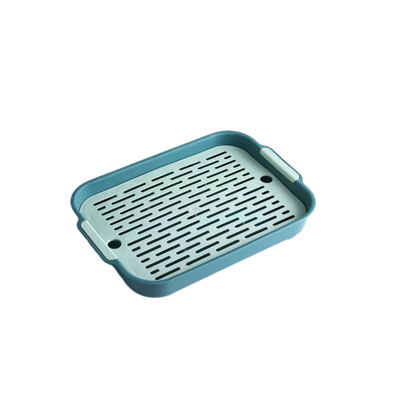 Rectangular Fruit Drying Plate with Drainboard Large Capacity Sink Drain Tray for Home Kitchen