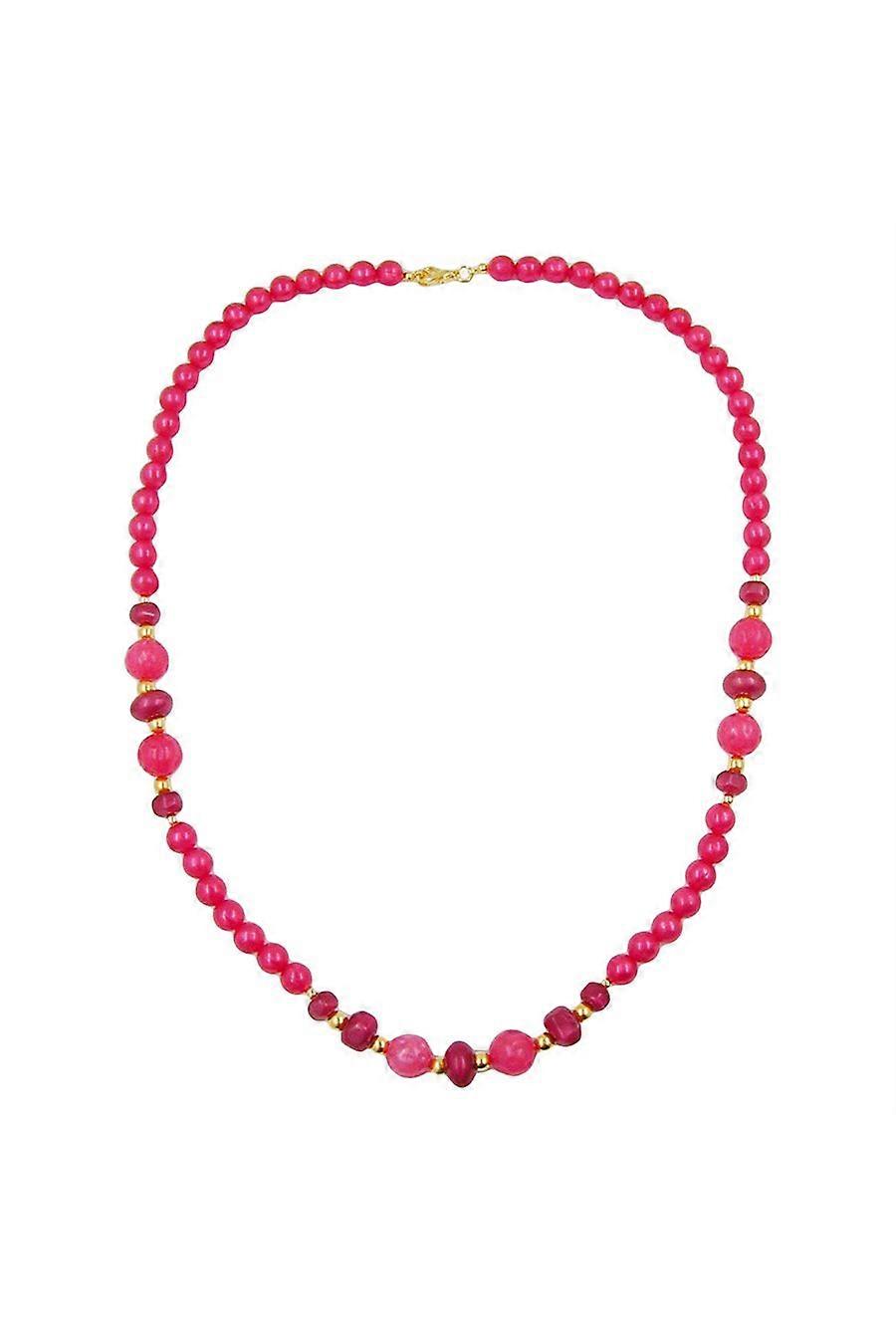 Necklace Beads Raspberry Red - Gl02197
