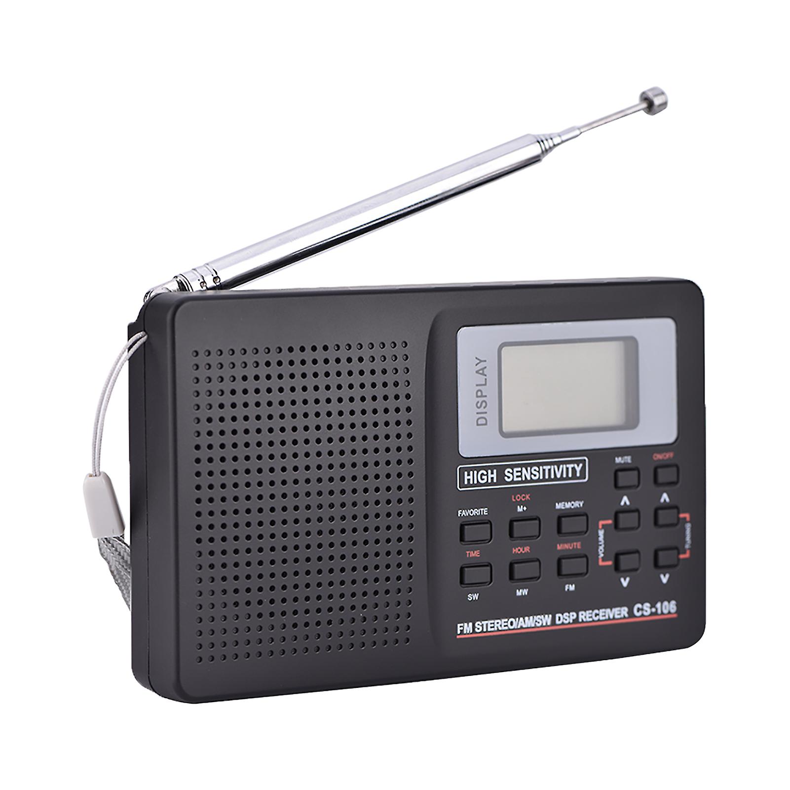 Type 2 FM/AM/SW Full Frequency Alarm Clock Radio Receiver (supplied without batteries)