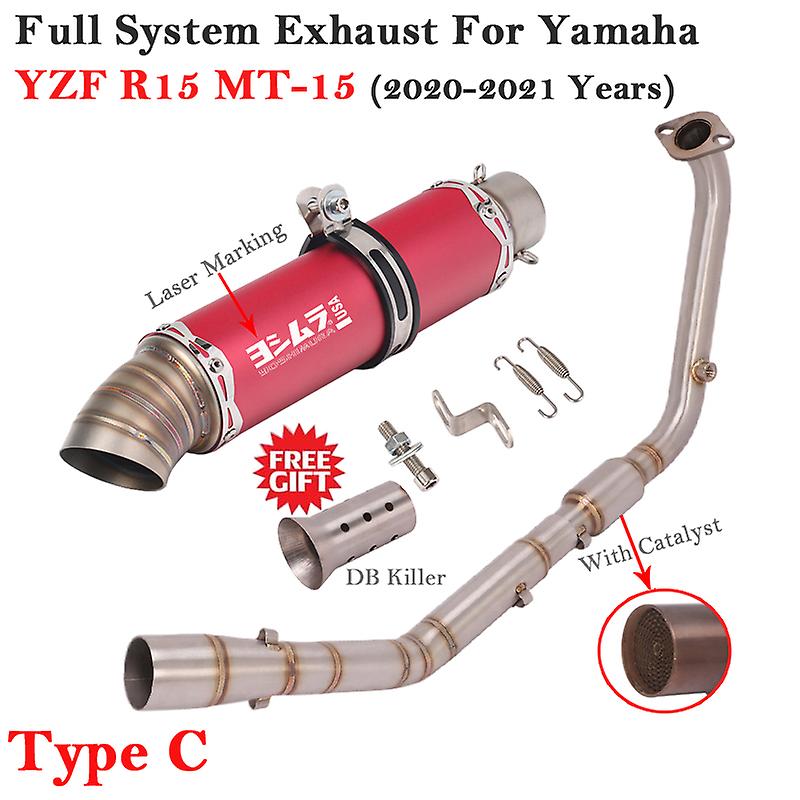 Volle System Motorrad Yoshimura Auspuff Flucht Für Yamaha YZF R15 MT-15 MT15 2020 2021 Ändern Vorne Link Rohr Schalldämpfer DB mörder