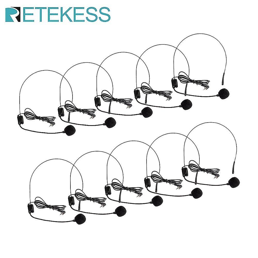 10pcs Mini Headset Microphone Condenser Mic For Voice Amp Flifier Speaker Wireless Tour Guide System