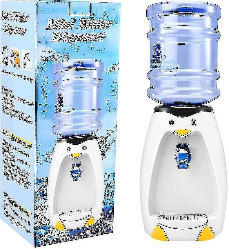 2.5L mini cute penguin water dispenser with bucket and 8 cups, suitable for students