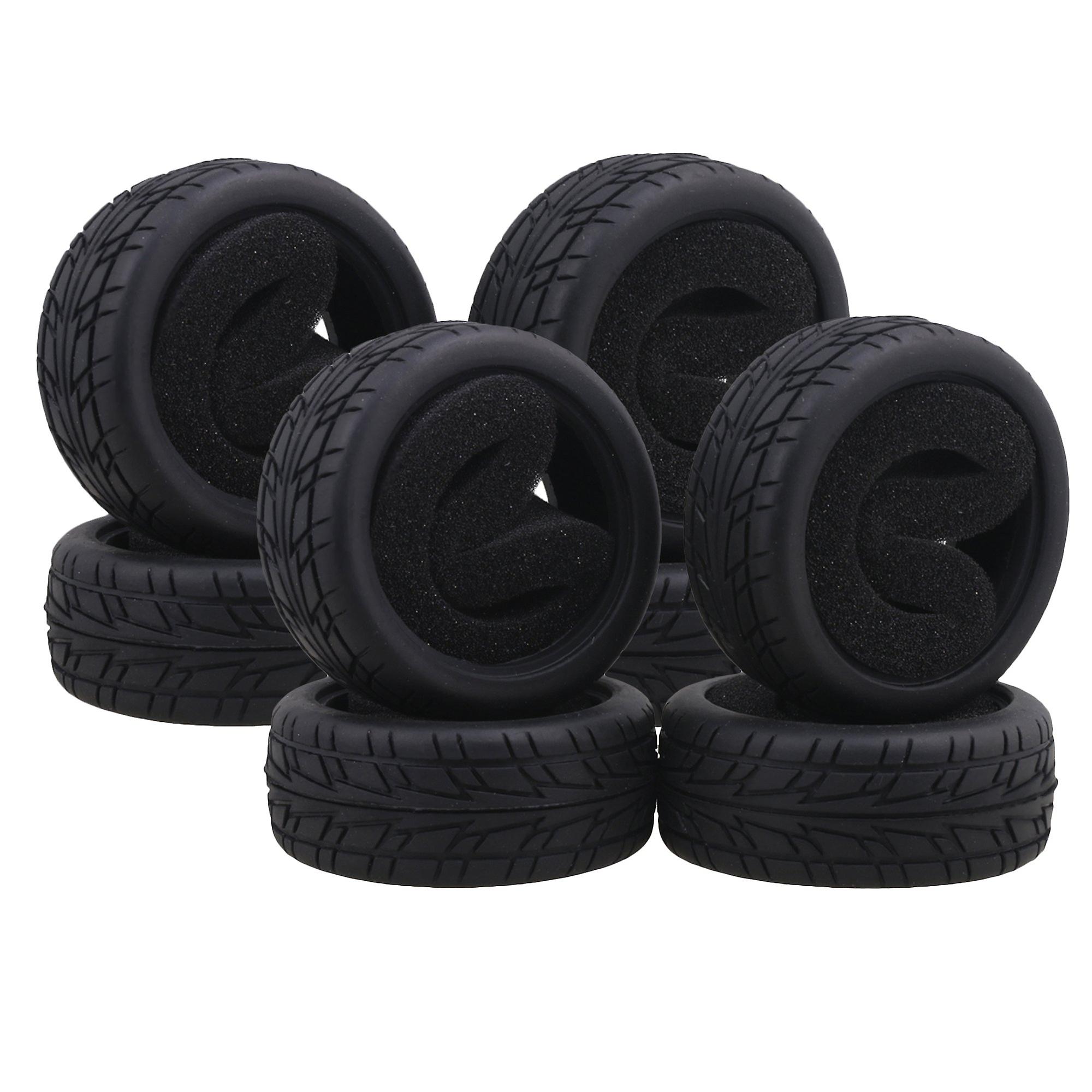 RC1:10 On-road Racing Car Flame Pattern Rubber Tire D-018 Pack of 8