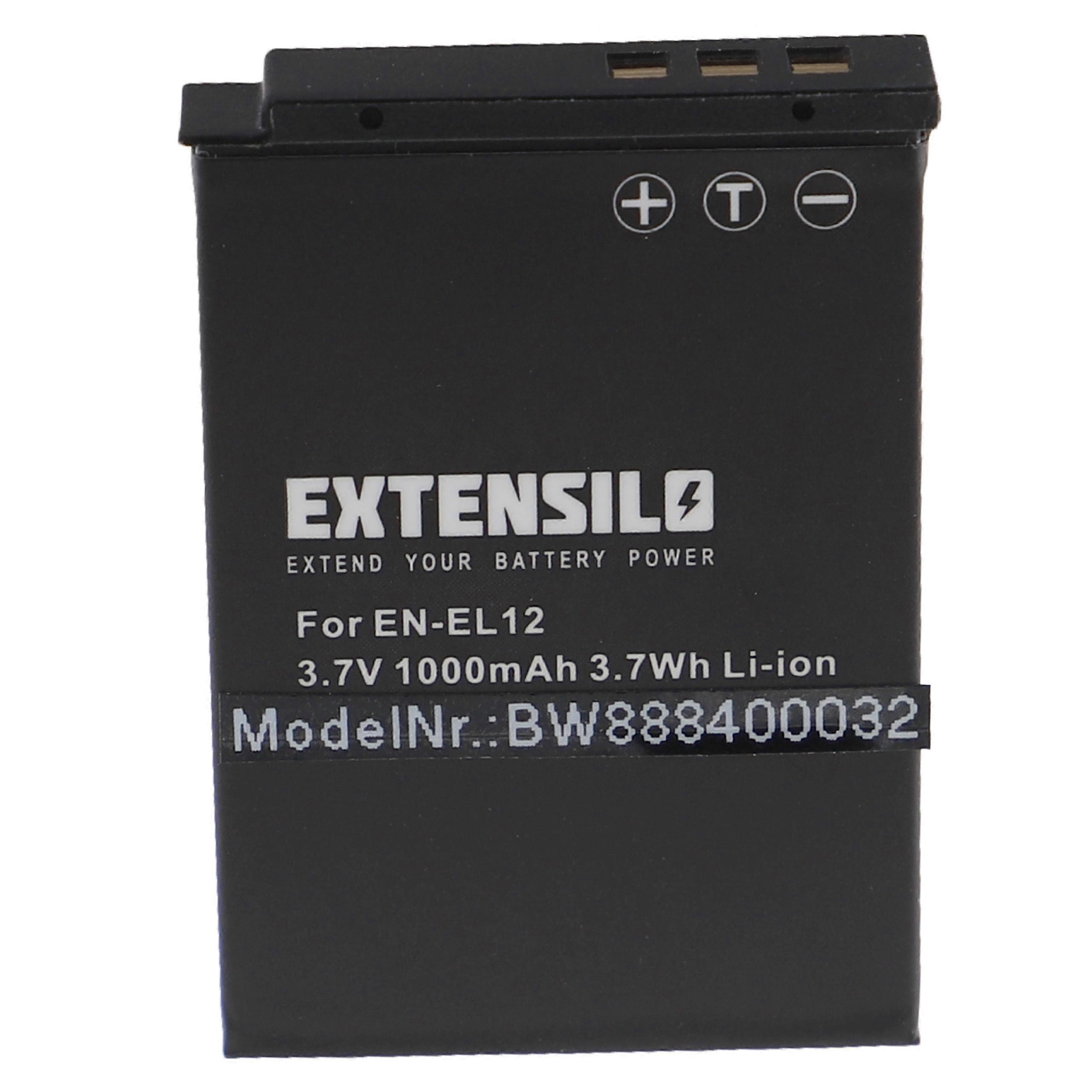 Bateria EXTENSILO kompatybilna z aparatem Nikon Coolpix W300, S9900 (1000 mAh, 3,7 V, Li-Ion)