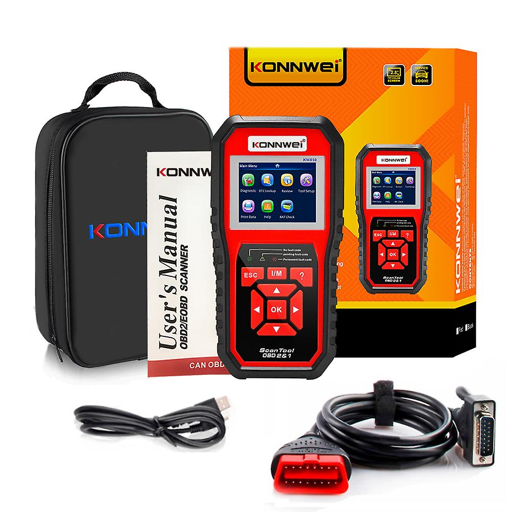 Car Diagnostic Scanner Tool For Konnwei Kw850 Kw870 Professional Engine Check Automotive Obd2 Code Reader O2 Sensor Battery Test