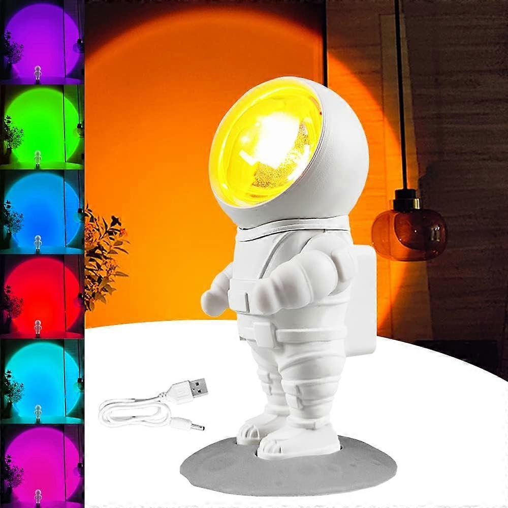 Sunset Light 7 Colors Sunset Light Astronaut Sunset Projector Light, 360 Rotation LED Brightness Adjustable Touch Sunset Projector Light Mood Light w