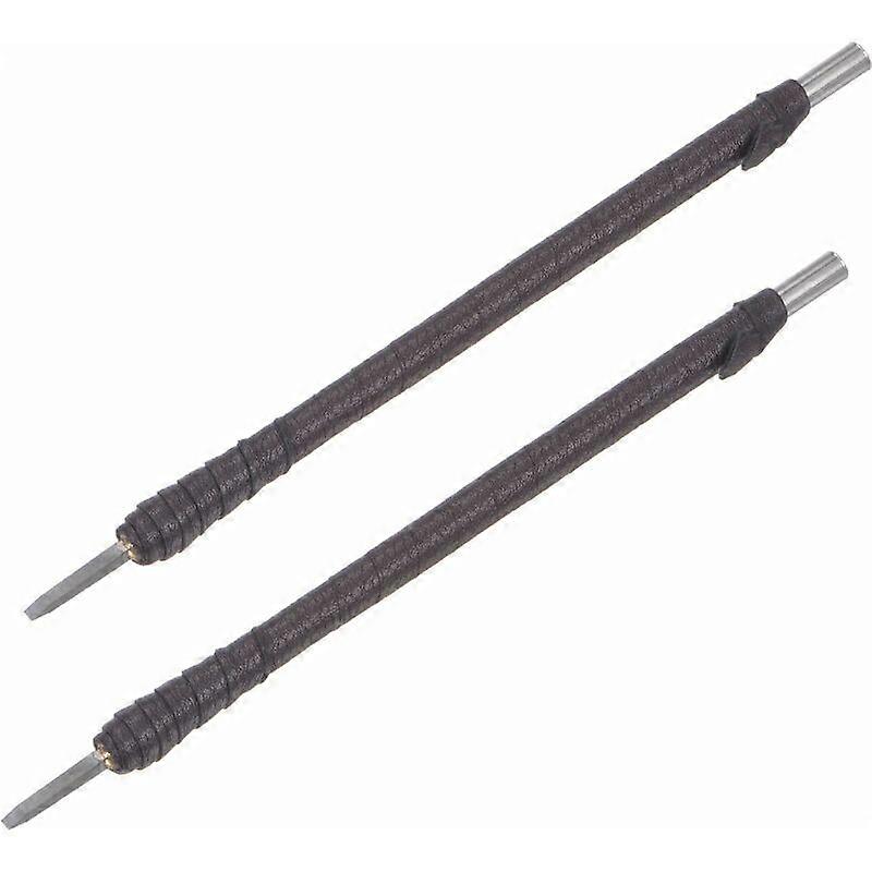 2mm Flat Head Chisel, Woodworking Hand Tool, 150mm Length with Leather Cloth Handle, 2pcs