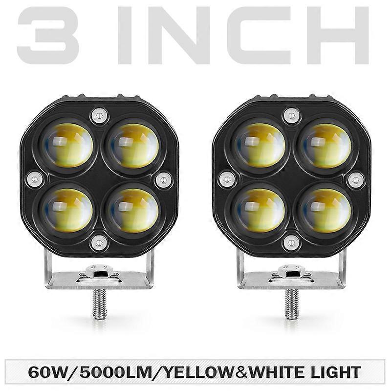 3 Inch Led Pods Work Light Bar 12V 24V Car External LED Headlights Spotlights Offroad ATV 4x4 Motorcycle White Yellow Fog Lamp