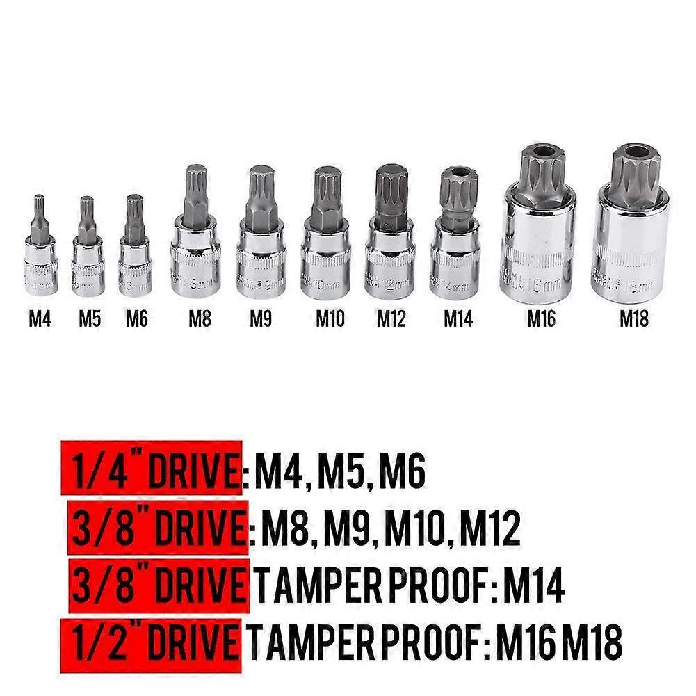 Auto BGS 12 Punkt MM Triple Squar Bit Bitsatz mit Torx Bohrung 10tlg Steckdosen
