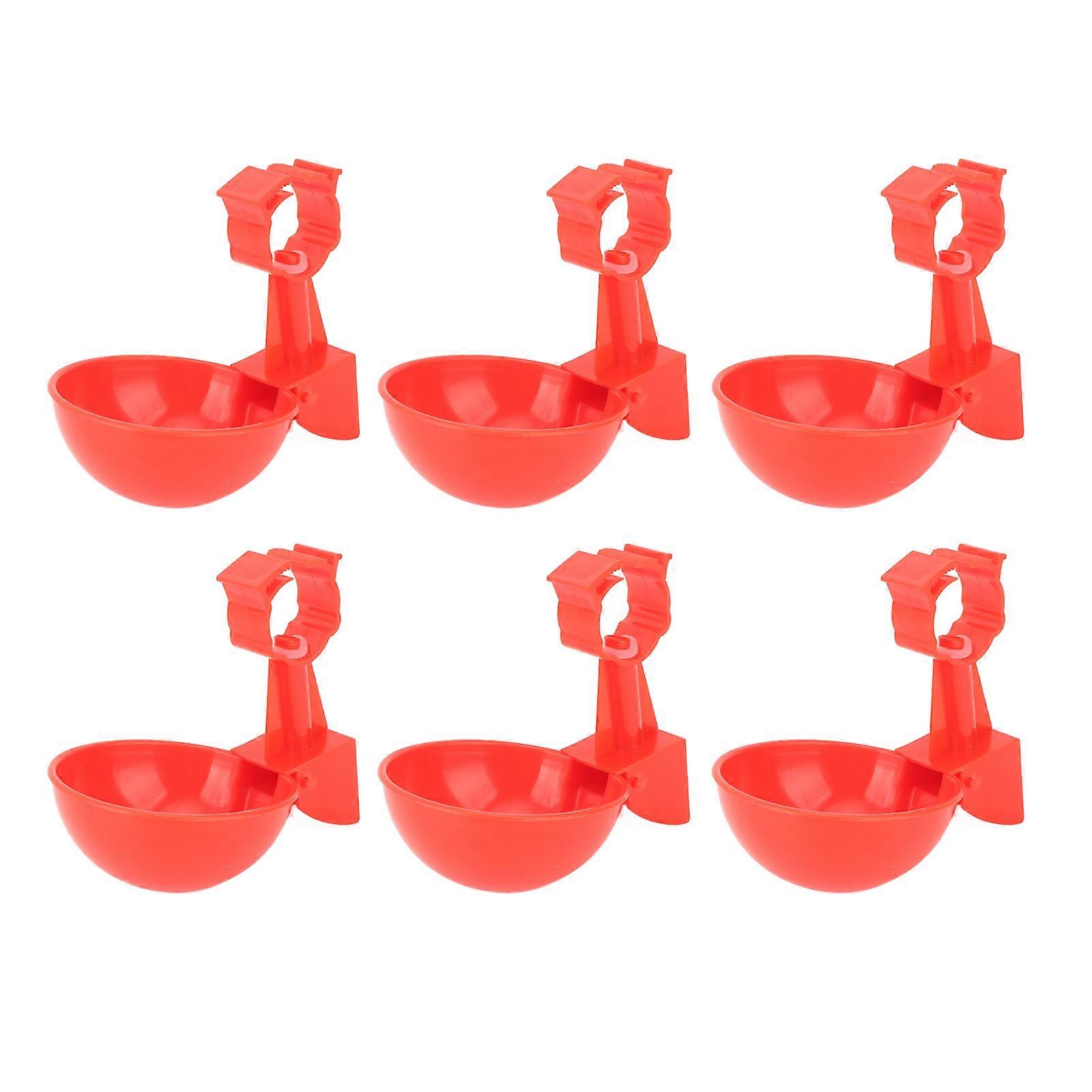 6pcs Chicken Water Cups Automatic Chicken Water Feeder Poultry Waterer Kit Spring Clamp Type for Chicks Duck Goose NO.8242