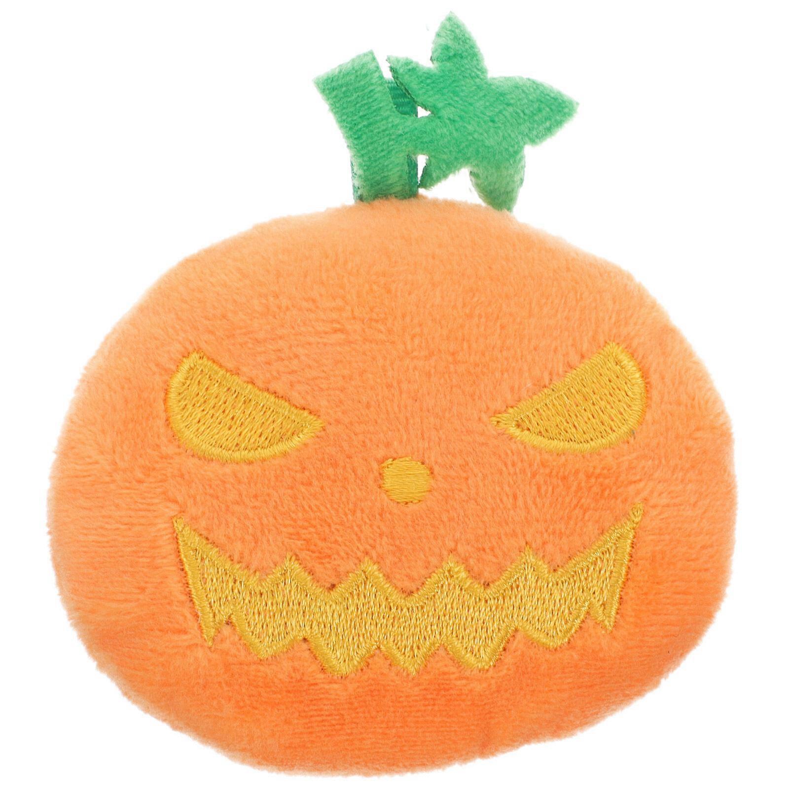 Halloween Cat Chew Toy Pumpkin Shaped Squeaky Interactive Toy Cat Teething Toy