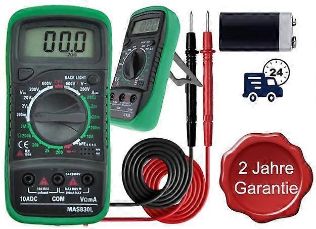 Multimeter mit Batterie Digital Voltmeter Spannungsmesser Prfer Strom Messgert