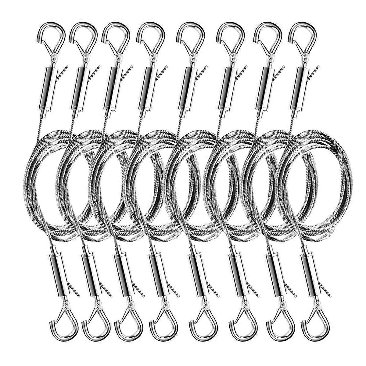 8PCS Adjustable Picture Hanging Wire Kit,Frame & Mirror Hanging Wire Kit,6.6FT Heavy Duty Stainless Steel Wire