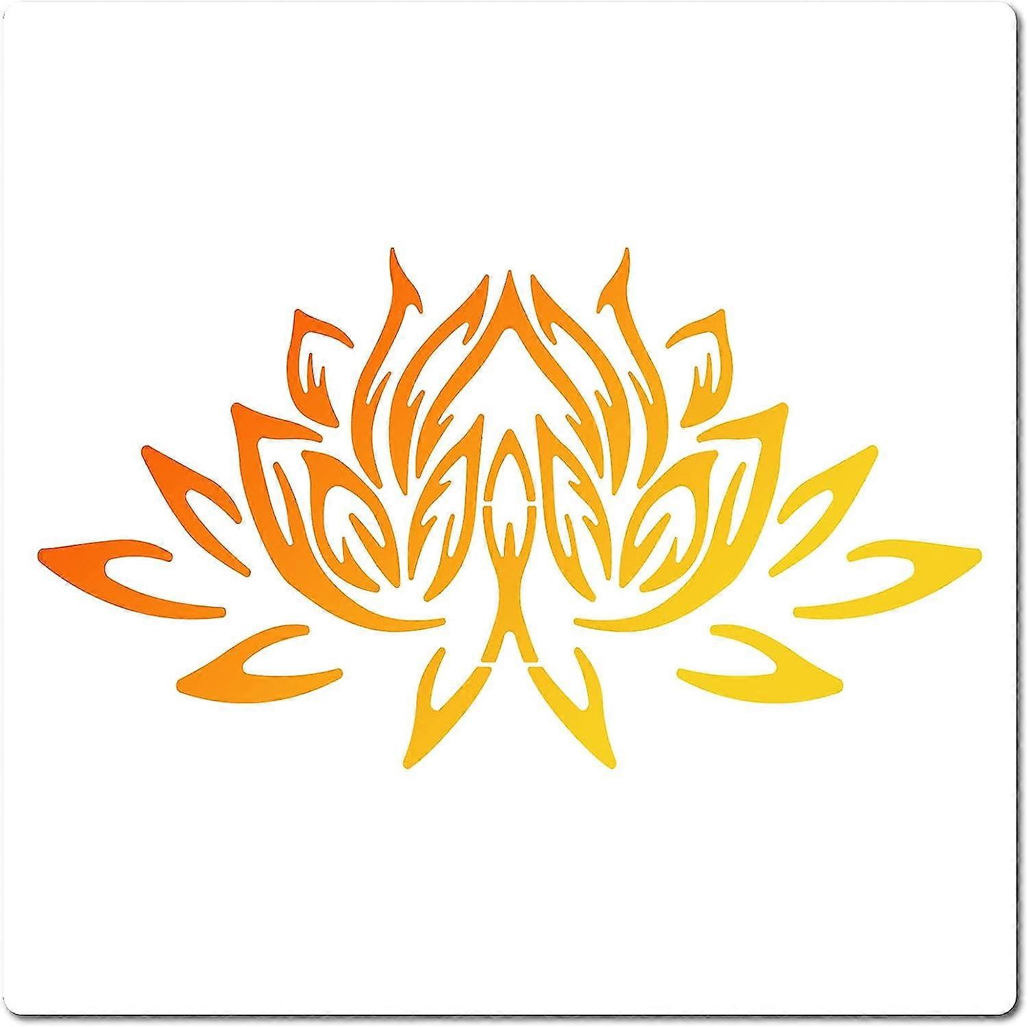 1sheet Drawing Painting Stencils Templates Square Creamy White Lotus Pattern