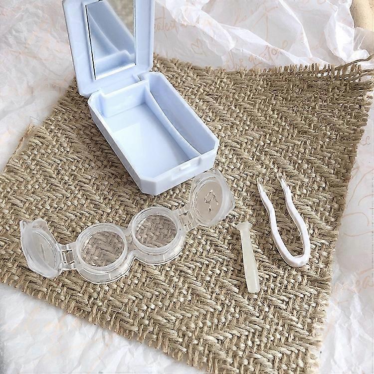 2pcs Mini Push-type Double Box Contact Lens Case 2 PCS Contact Lens Case