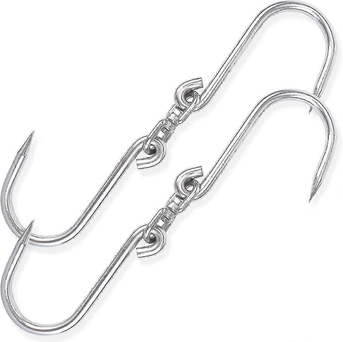 2pcs Swiveling Meat Hook Heavy Duty Stainless Steel Processing Butcher Hooks