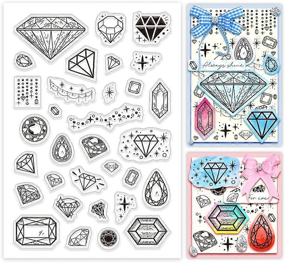 1Sheet Diamond Silicone Clear Stamp Seals