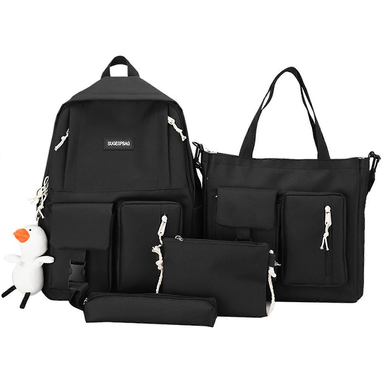 4pcs/set Simple Male Female Backpack Portable Lightweight Travel Bag