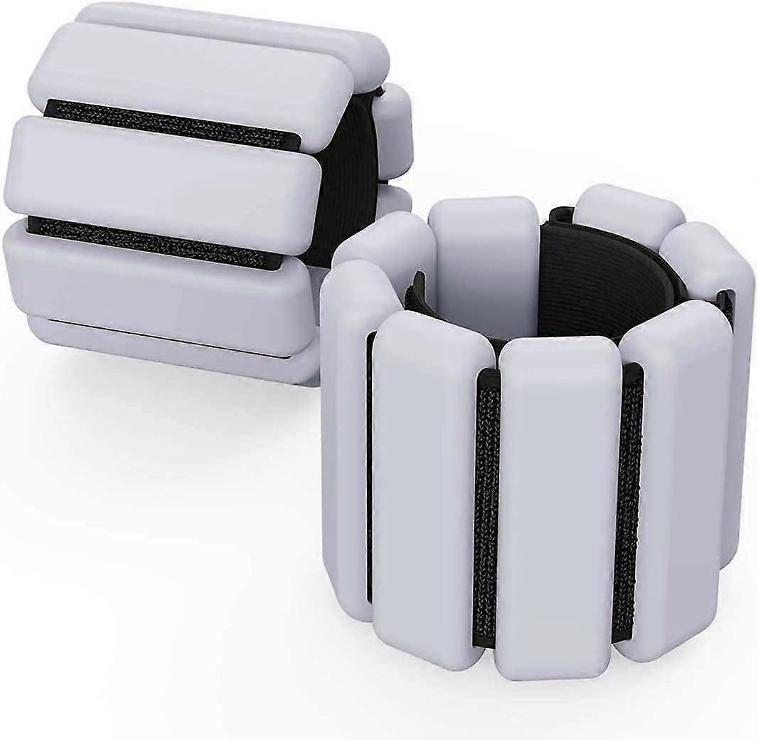 2 PCS Adjustable Wrist Weights Ankle Weights Set for Exercise Walking Jogging Yoga etc.(grey)